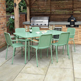 Porto Olive 6 Seater Round Dining Set from Roseland Furniture