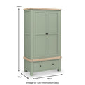 Penzance Double Wardrobe with Drawer dimensions