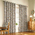 Reno 168X137 Eyelet Curtains Charcoal/Gold