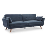 Trom 3 Seater Navy Velvet Sofabed by Roseland Furniture