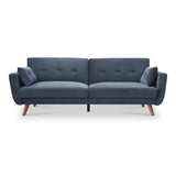 Trom 3 Seater Navy Velvet Sofabed by Roseland Furniture