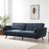 Trom 3 Seater Navy Velvet Sofabed by Roseland Furniture