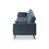 Trom 3 Seater Navy Velvet Sofabed by Roseland Furniture