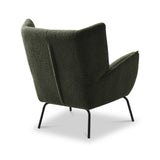 Knox Olive teddy boucle armchair with stool