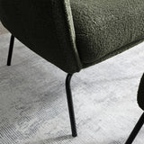 Knox Olive teddy boucle armchair with stool