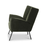 Knox Olive teddy boucle armchair with stool