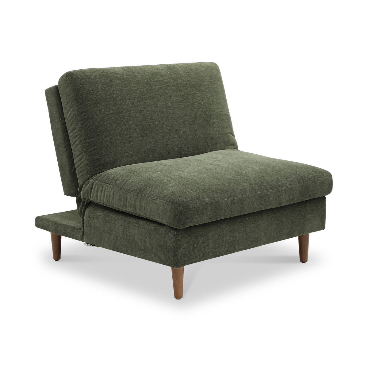 Carrington-chenille-click-clack-green-lounge-chair from Roseland Furniture