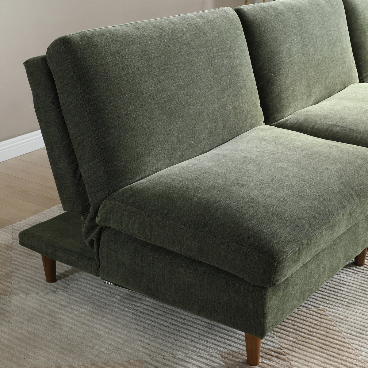 Carrington-chenille-click-clack-green-lounge-chair from Roseland Furniture