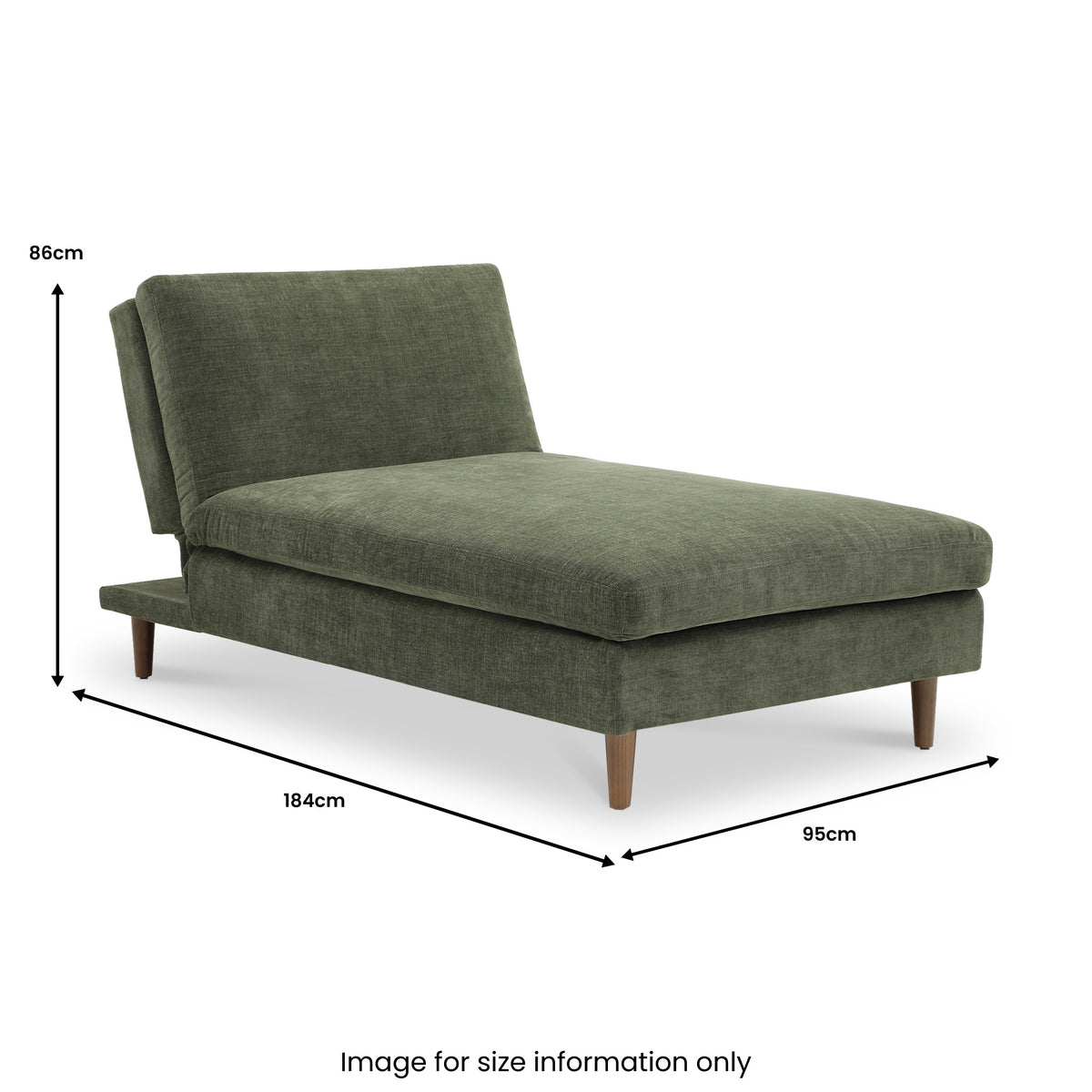 Carrington chenille chaise green sofa bed from Roseland Furniture