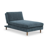 Carrington-chenille-chaise-blue-sofa-bed from Roseland Furniture