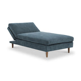 Carrington-chenille-chaise-blue-sofa-bed from Roseland Furniture