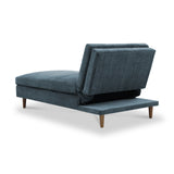 Carrington-chenille-chaise-blue-sofa-bed from Roseland Furniture