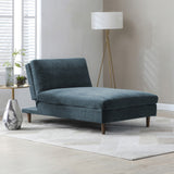 Carrington-chenille-chaise-blue-sofa-bed from Roseland Furniture