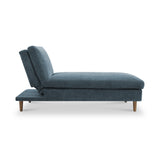 Carrington-chenille-chaise-blue-sofa-bed from Roseland Furniture