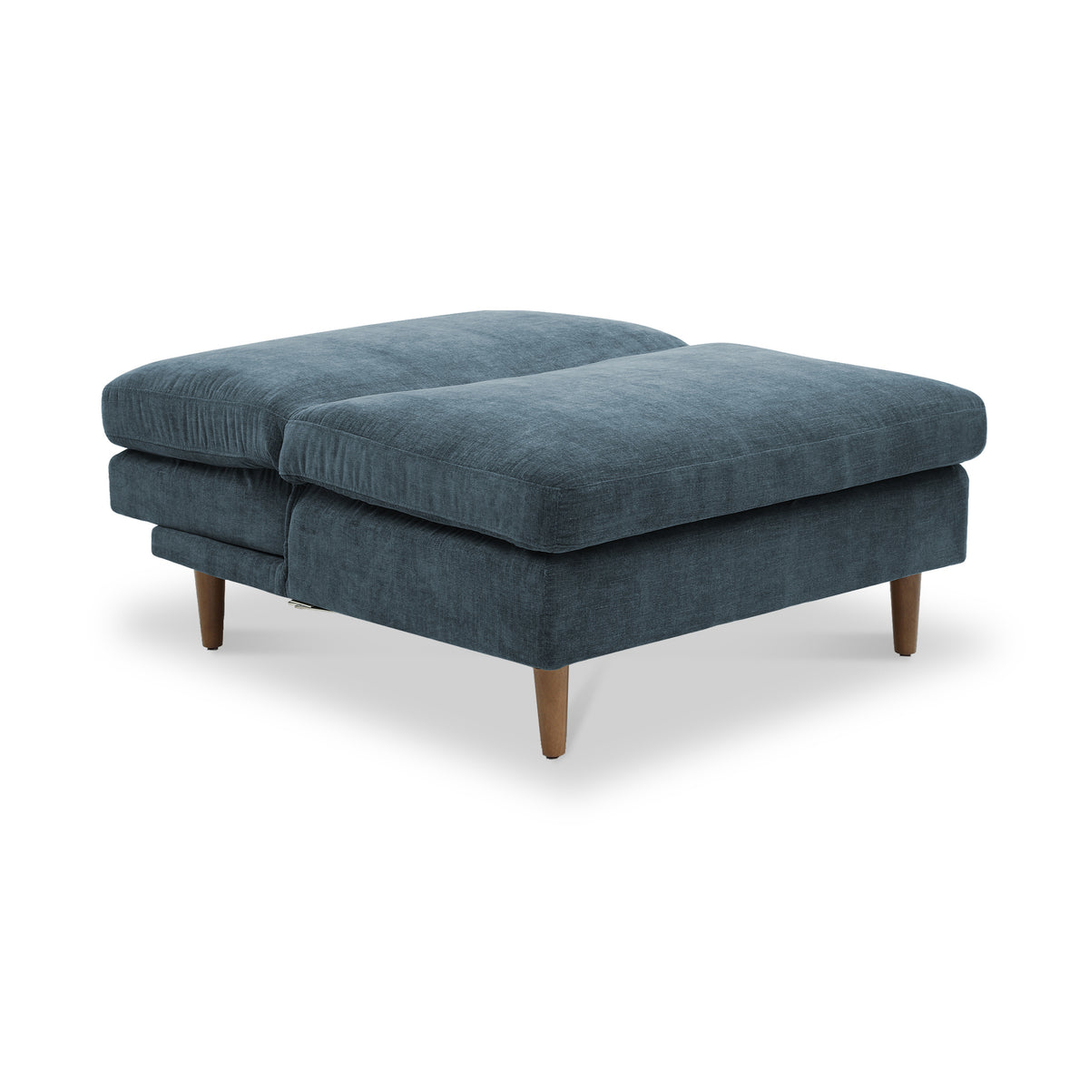 Carrington-chenille-click-clack-lounge-blue-chair from Roseland Furniture