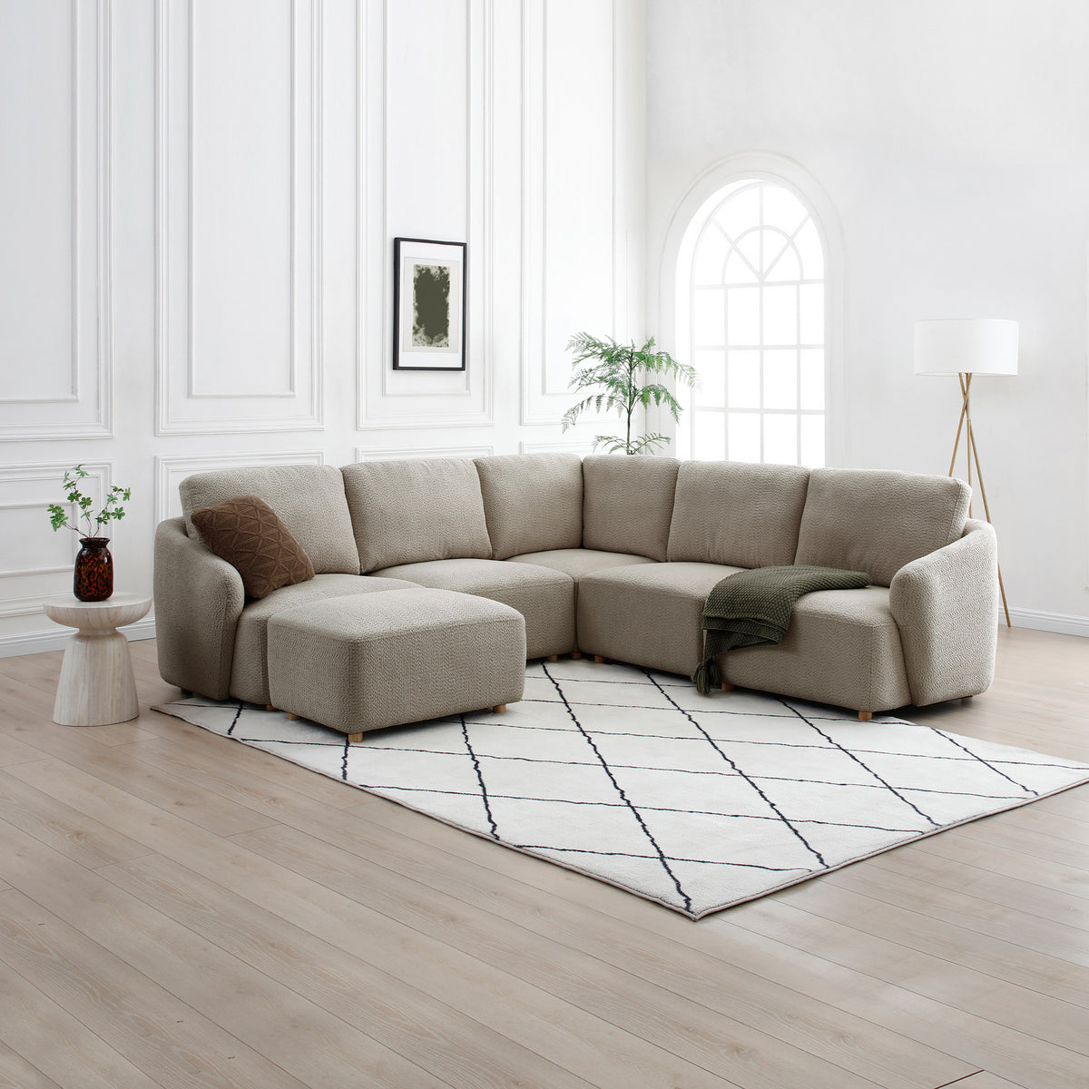 Fairfax-boucle-modular-right-arm-corner-sofa-piece from Roseland Furniture