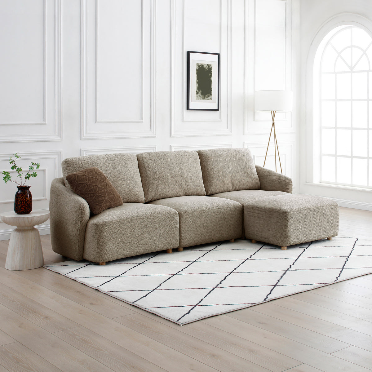 Fairfax-boucle-modular-right-arm-corner-sofa-piece from Roseland Furniture