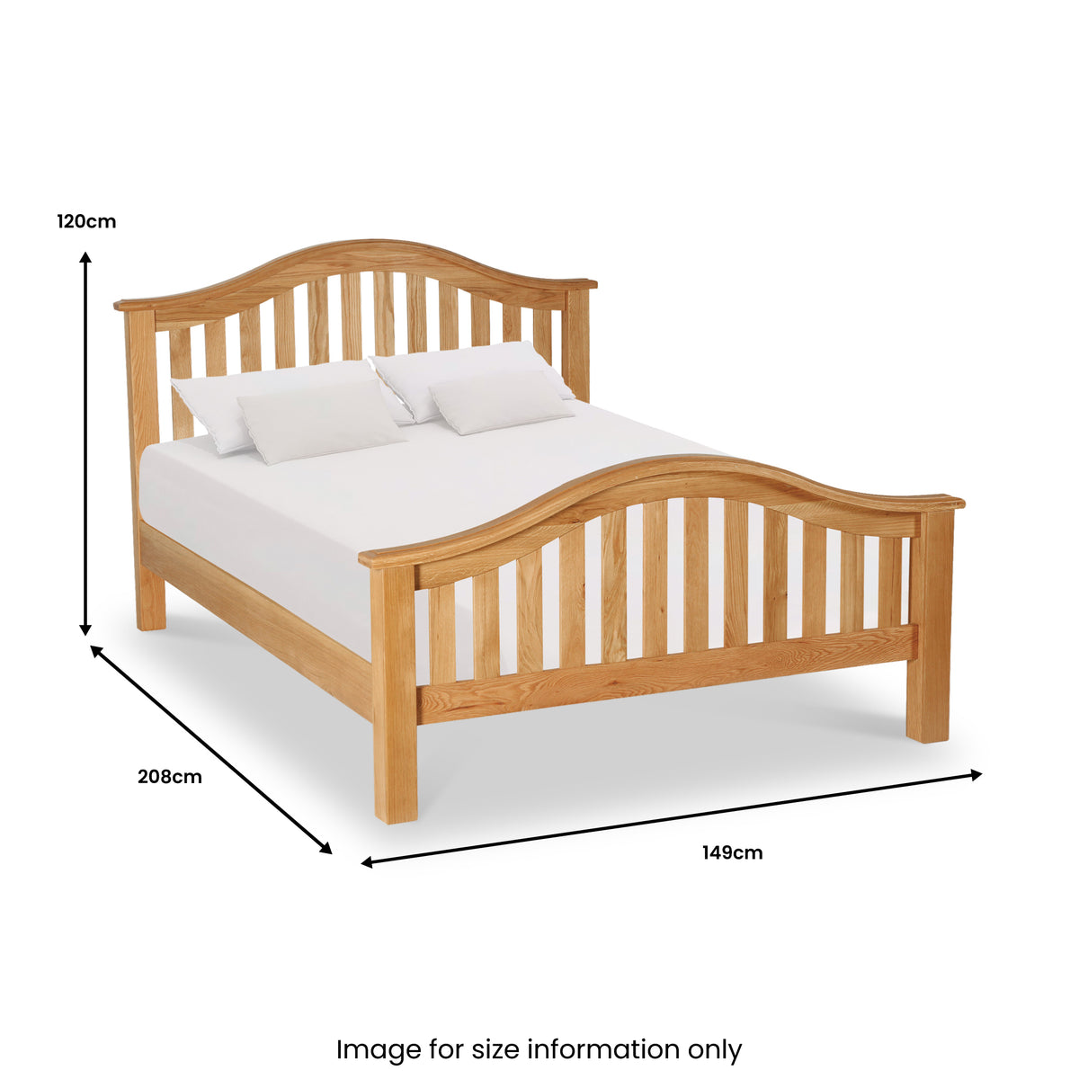 Zelah Curved Slatted Double Bed Frame dimensions