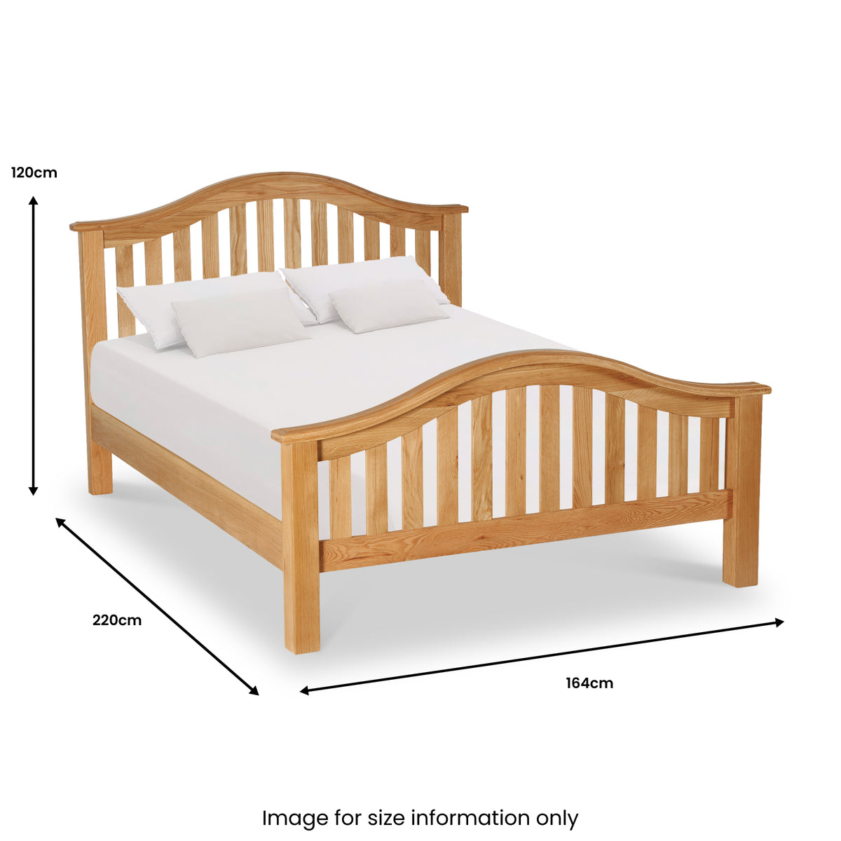 Zelah Curved Slatted King Bed Frame dimensions