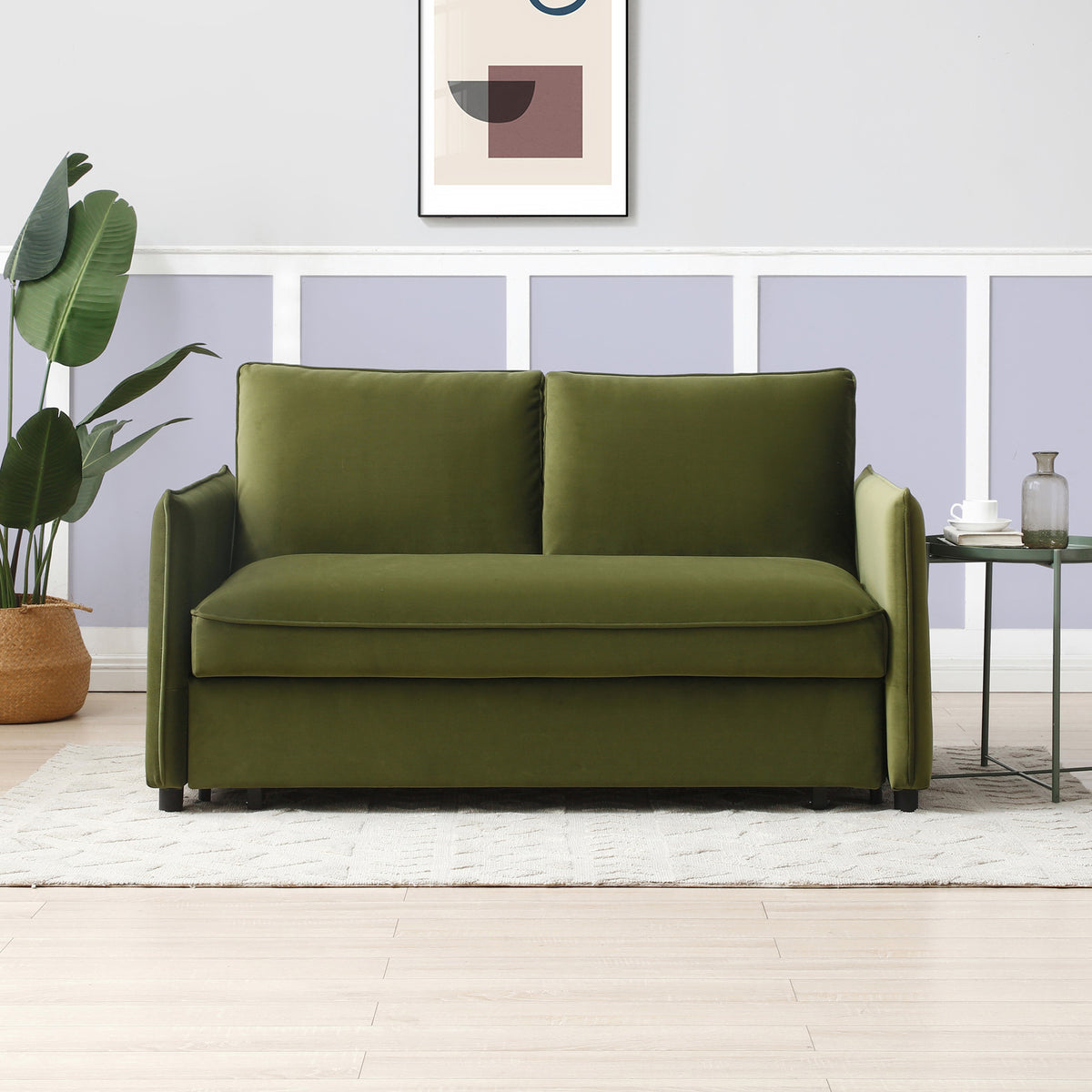 Thalia 2 Seater Olive Pop Up Sofa Bed by Roseland Furniture