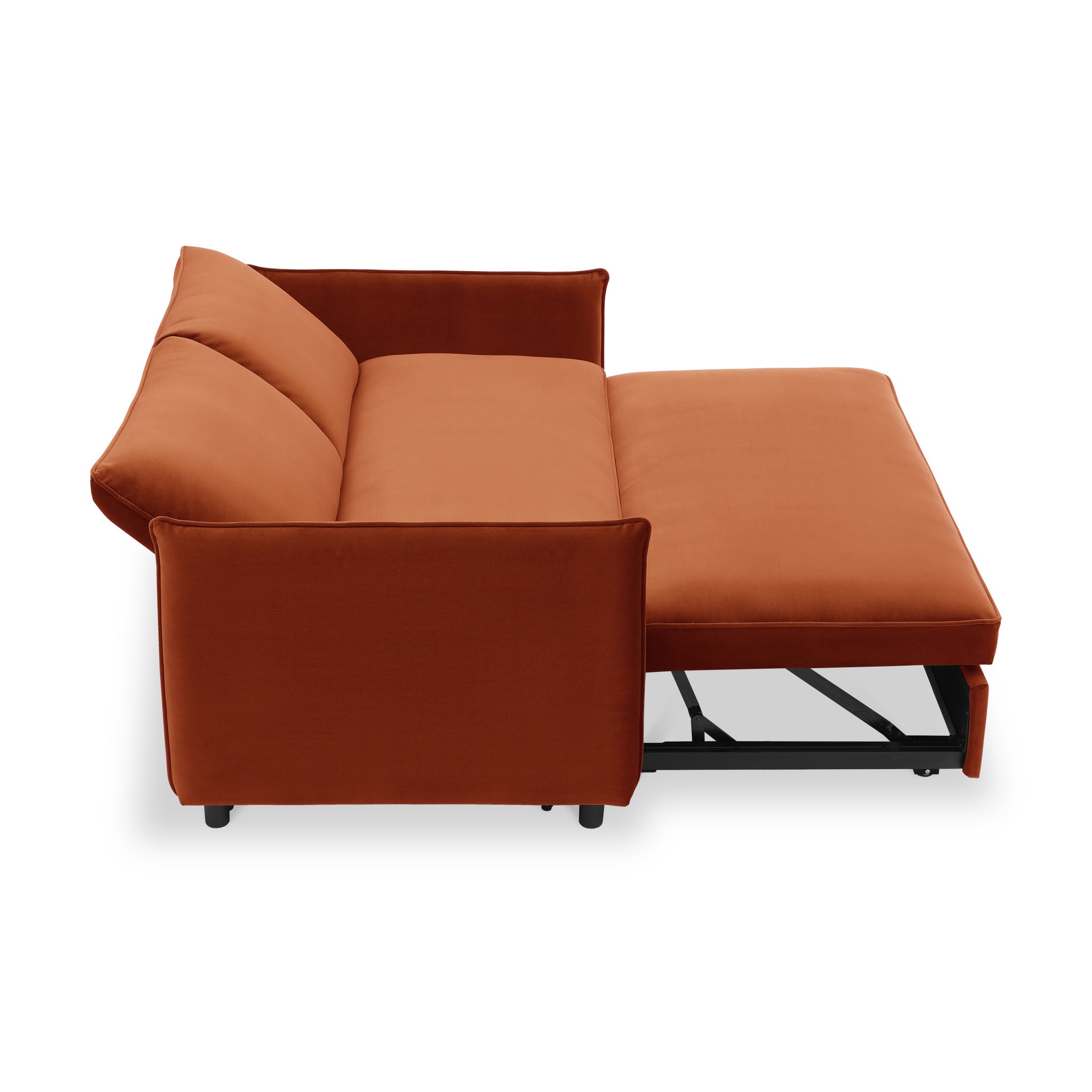Thalia 2 Seater Velvet Sofa Bed | Grey, Olive or Orange | Roseland 