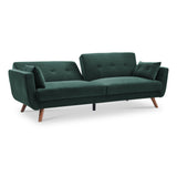 Trom 3 Seater Green Velvet Sofabed by Roseland Furniture