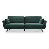 Trom 3 Seater Green Velvet Sofabed by Roseland Furniture