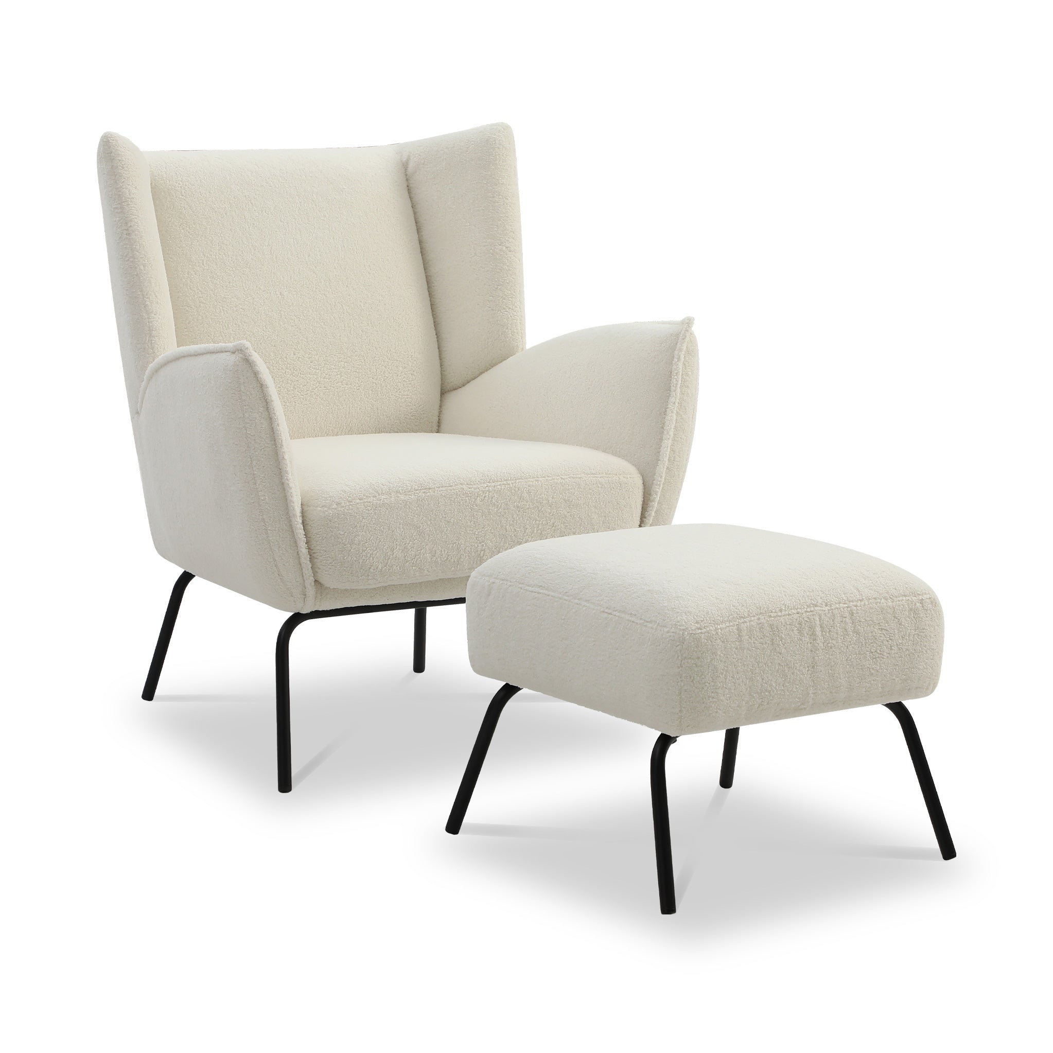 Cream armchair outlet and footstool