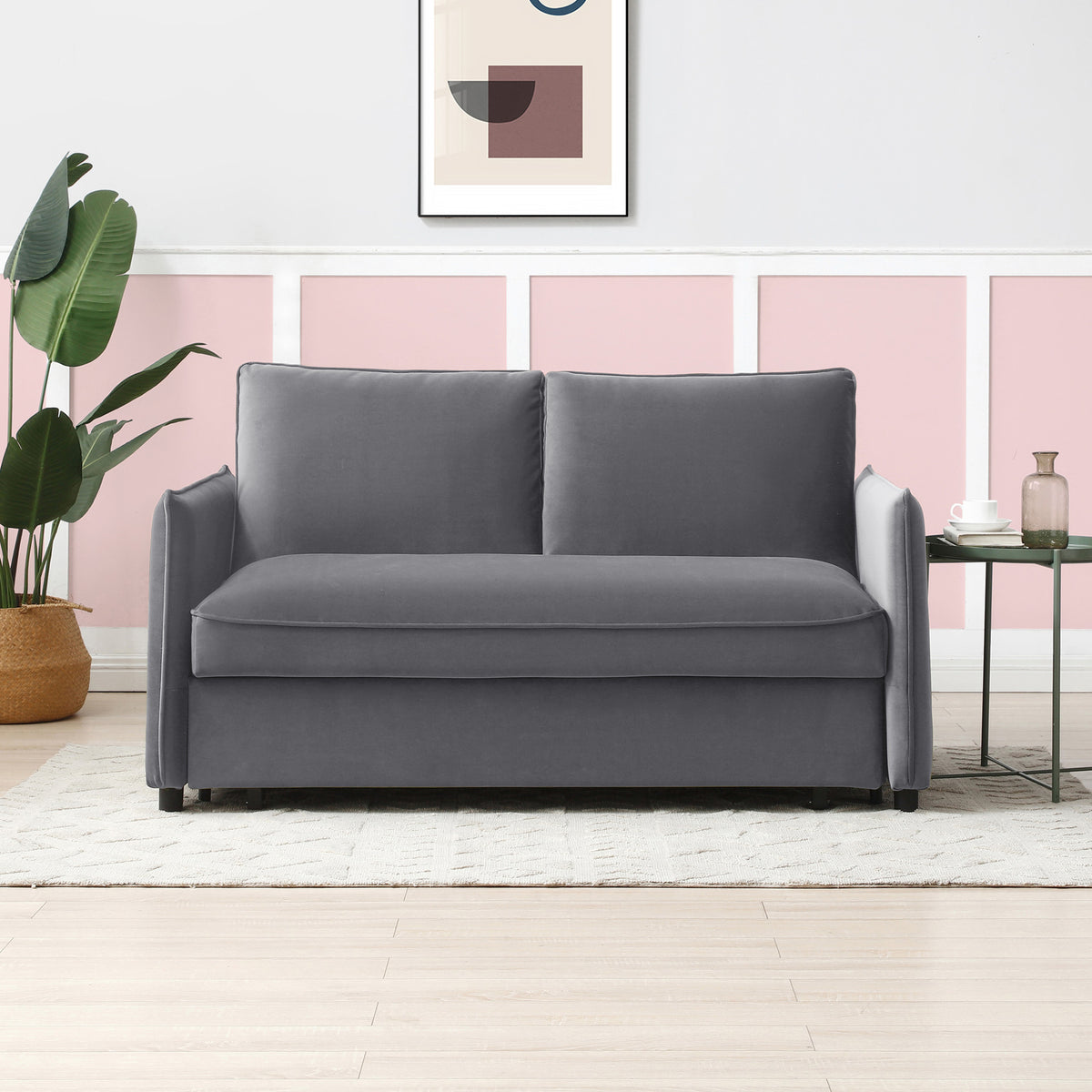 Thalia 2 Seater Grey Pop Up Sofa Bed by Roseland Furniture