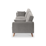 Trom 3 Seater Grey Velvet Sofabed by Roseland Furniture