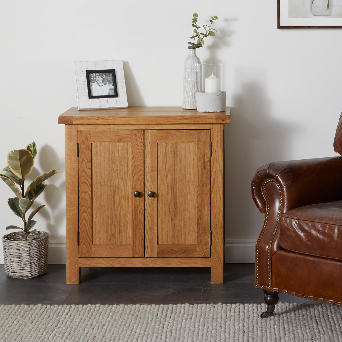 Zelah Oak Mini Cupboard from Roseland Furniture