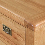 Zelah Oak Wide Bedside Table by Roseland Furniture