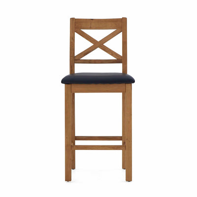 Zelah Oak Cross Back Bar Stool