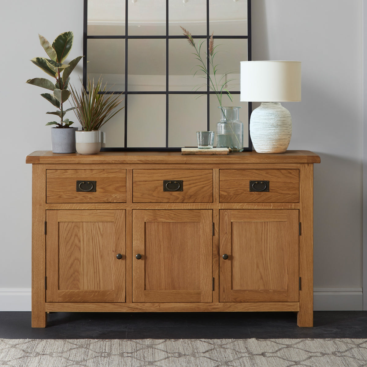 Zelah Oak Large Sideboard by Roseland Furniture