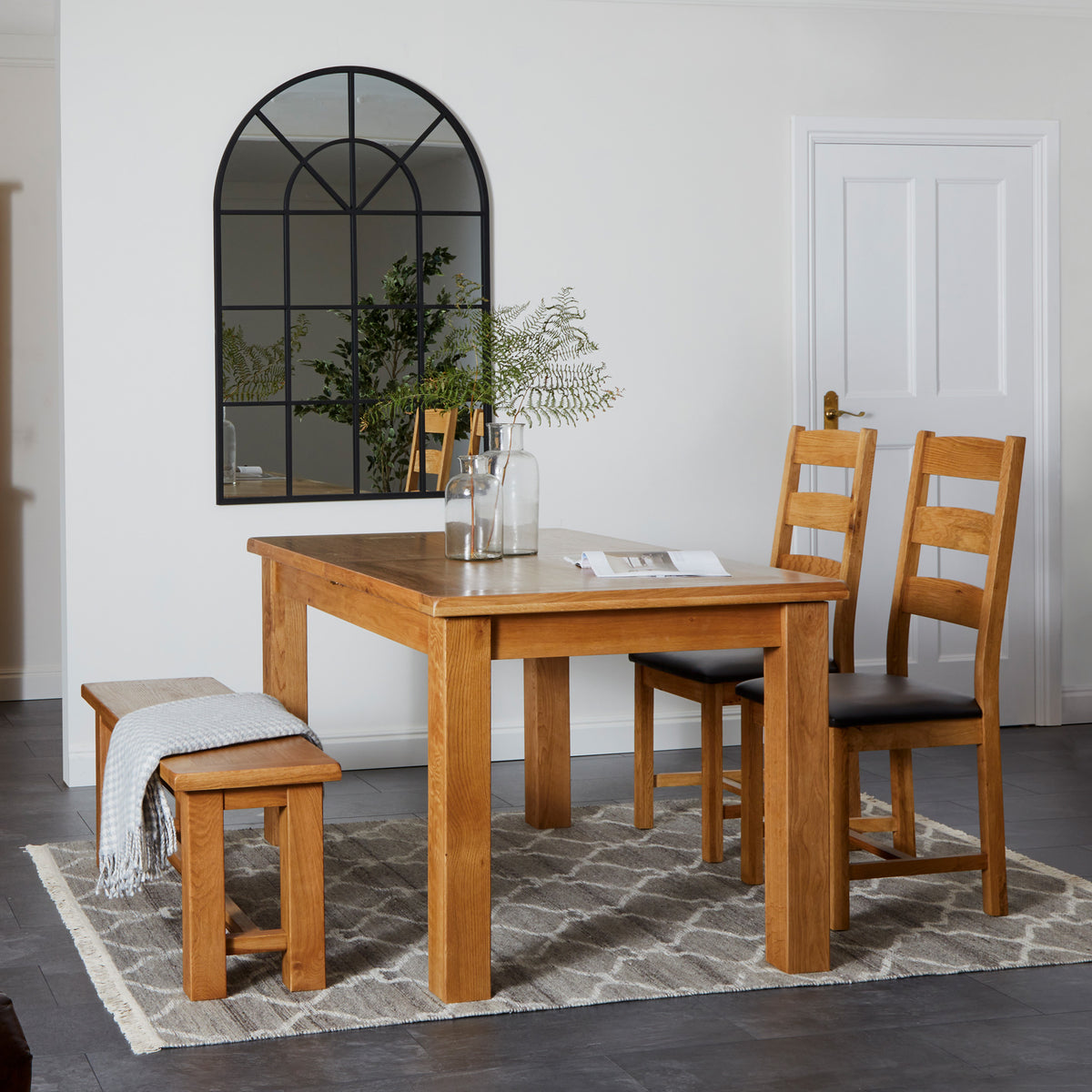 Zelah Oak Small Extending Dining Table 150cm-200cm from Roseland Furniture