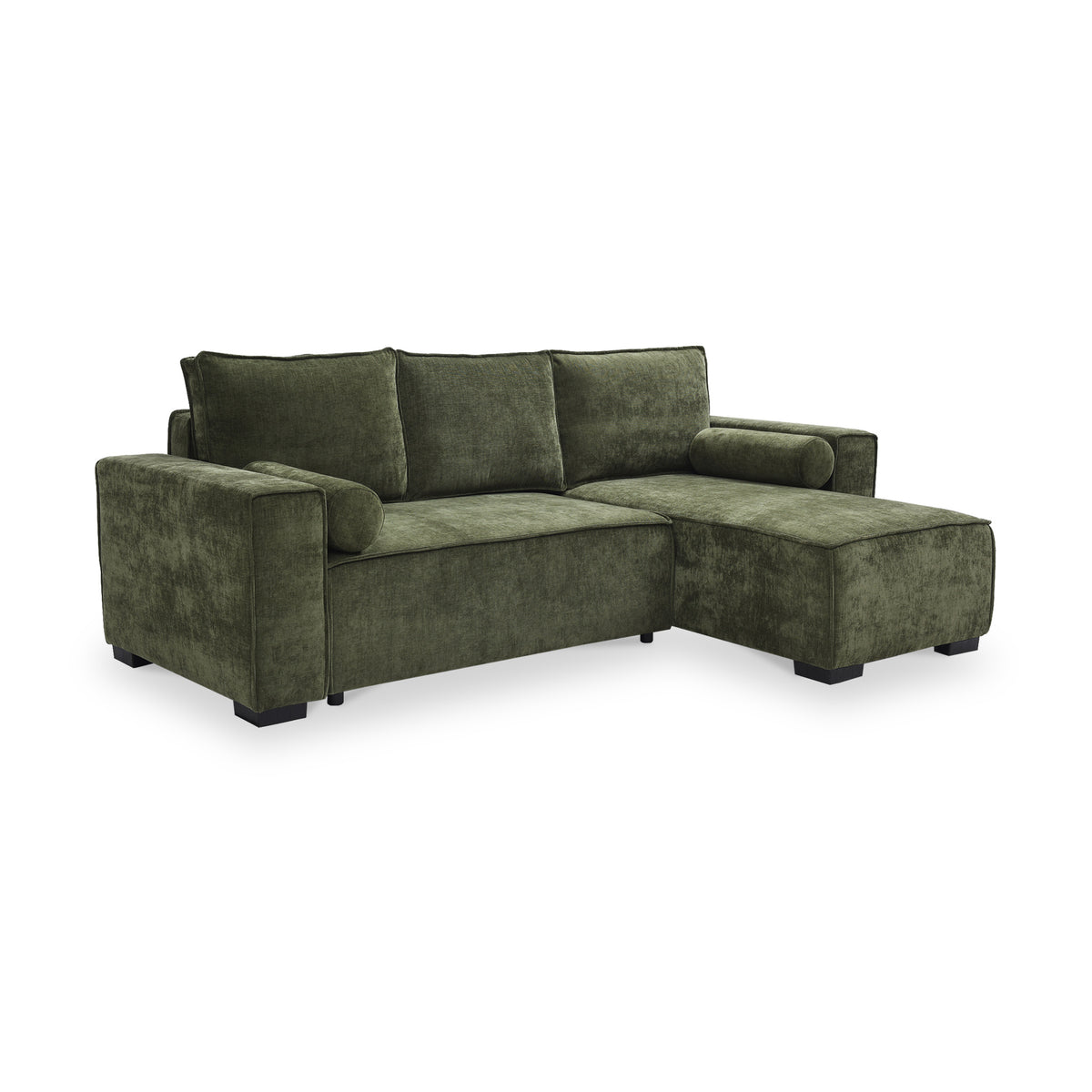 Selby Olive Chenille Corner Sofabed from Roseland Furniture