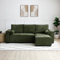 Selby Olive Chenille Corner Sofabed from Roseland Furniture