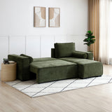 Selby Olive Chenille Corner Sofabed from Roseland Furniture