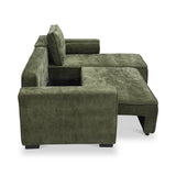 Selby Olive Chenille Corner Sofabed from Roseland Furniture