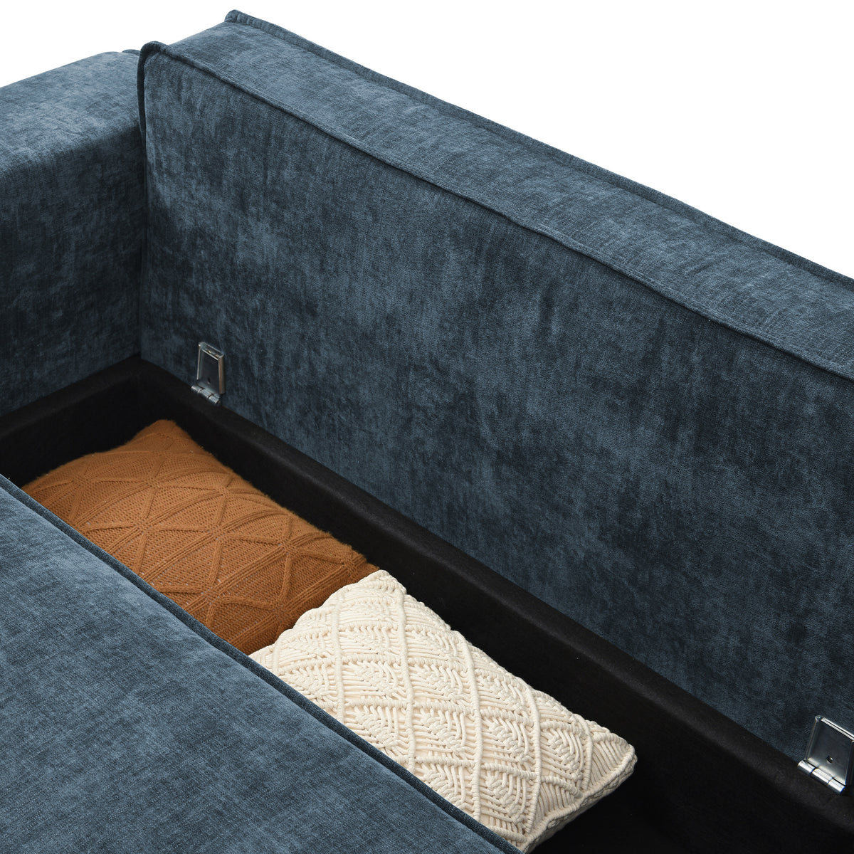 Selby Navy Chenille Corner Sofabed from Roseland Furniture