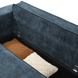 Selby Navy Chenille Corner Sofabed from Roseland Furniture