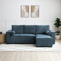 Selby Navy Chenille Corner Sofabed from Roseland Furniture