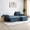 Selby Navy Chenille Corner Sofabed from Roseland Furniture