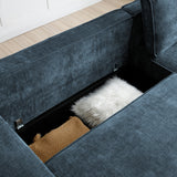 Selby Navy Chenille Corner Sofabed from Roseland Furniture