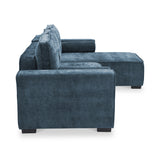 Selby Navy Chenille Corner Sofabed from Roseland Furniture