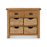 Zelah Oak Small Sideboard with Baskets from Roseland Furniture