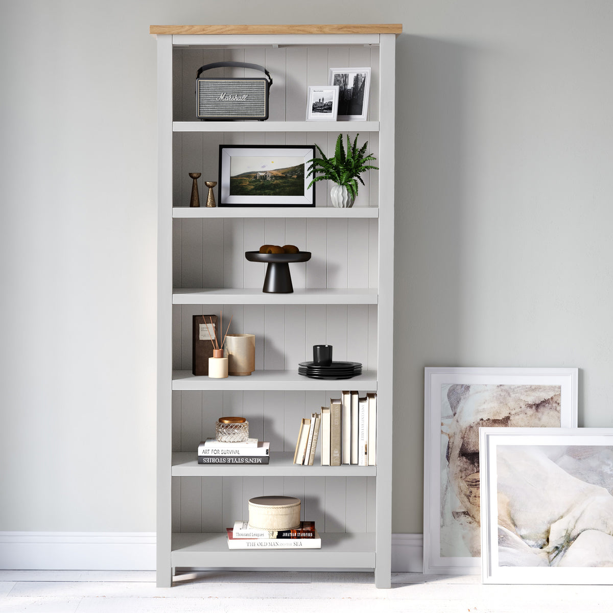 Farrow Grey Large Bookcase for living room