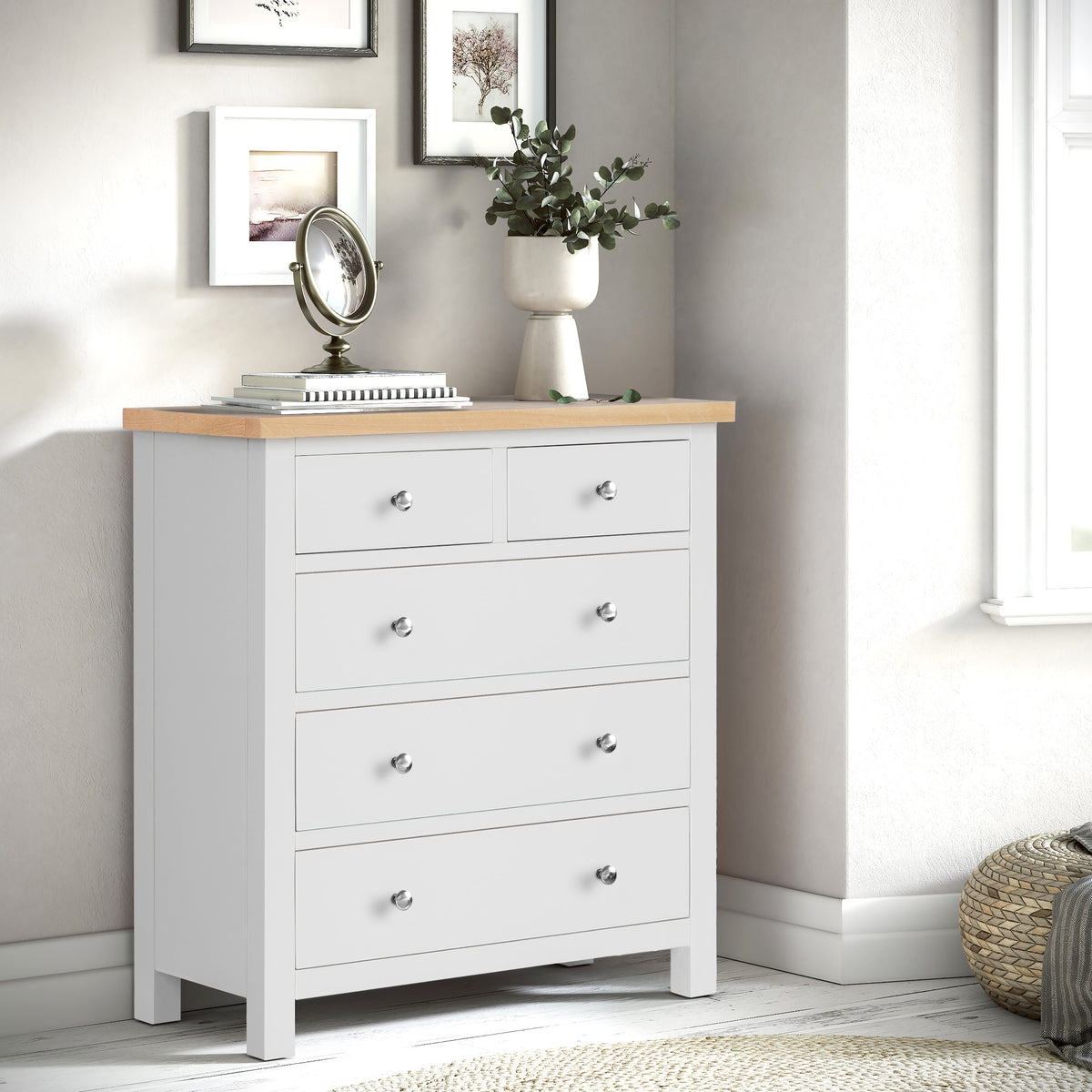 Farrow Grey 2 Over 3 Chest of Drawers for bedroom