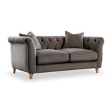 Clarence Mushroom Velvet Chesterfield 2 Seater Sofa