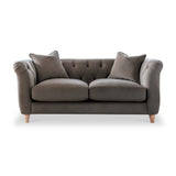 Clarence Mushroom Velvet Chesterfield 2 Seater Sofa from Roseland Furniture